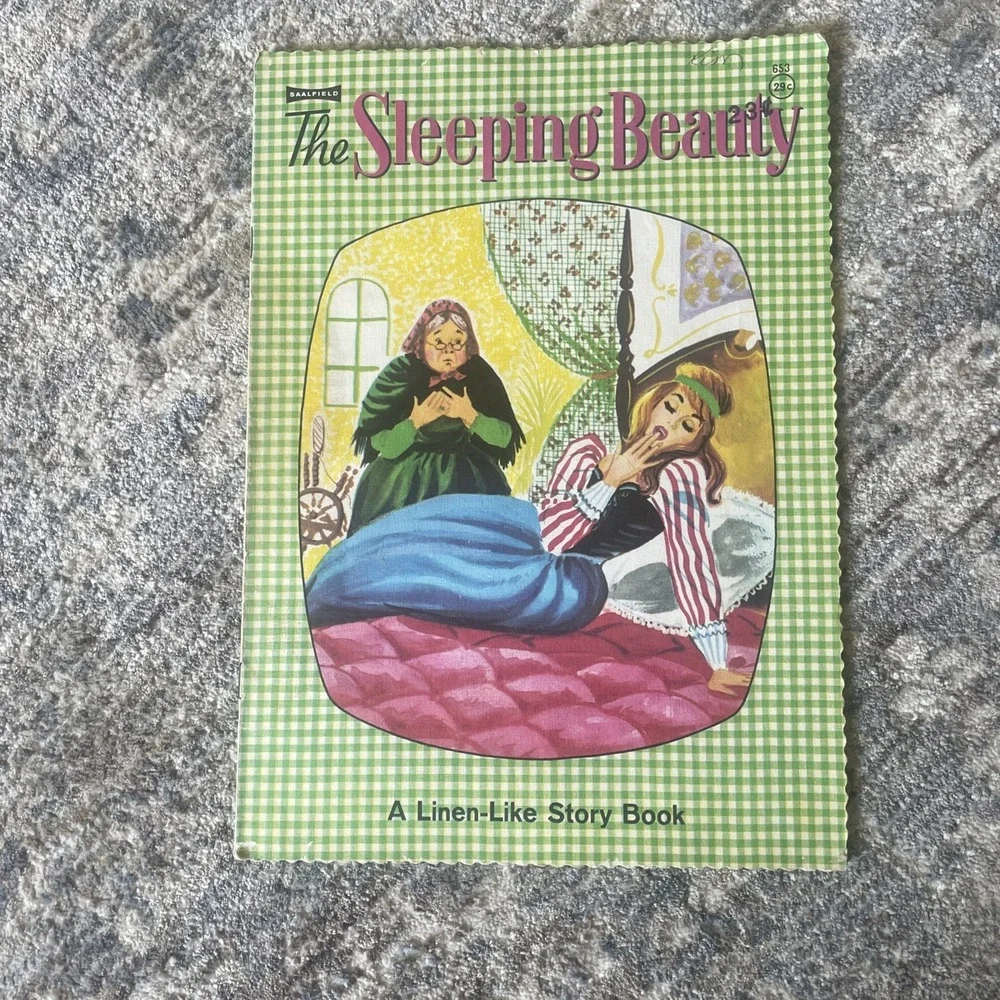 The Sleeping Beauty Linen-Like Story Book Vintage‎ Collectible Amazing Color